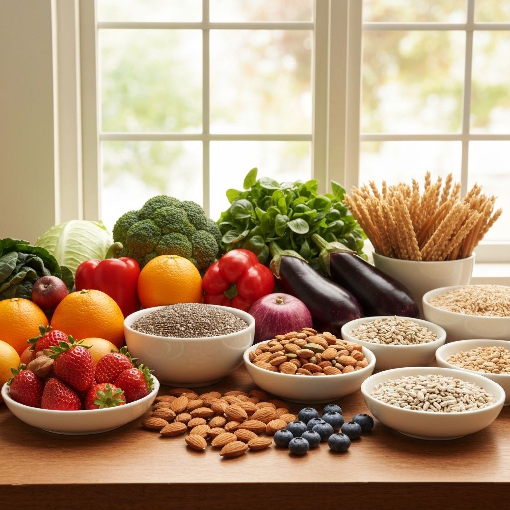 Variety of nutritious whole foods